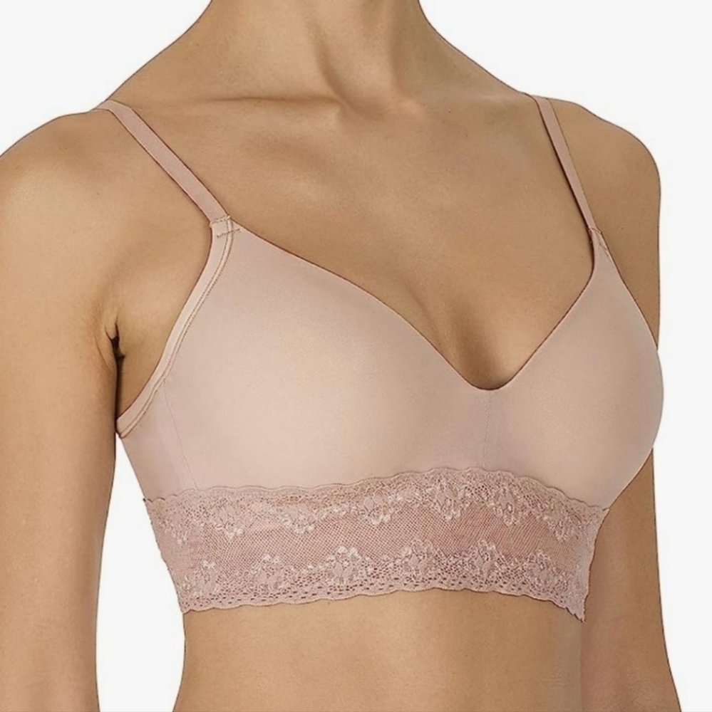 Natori Blush Lace Trim Bra